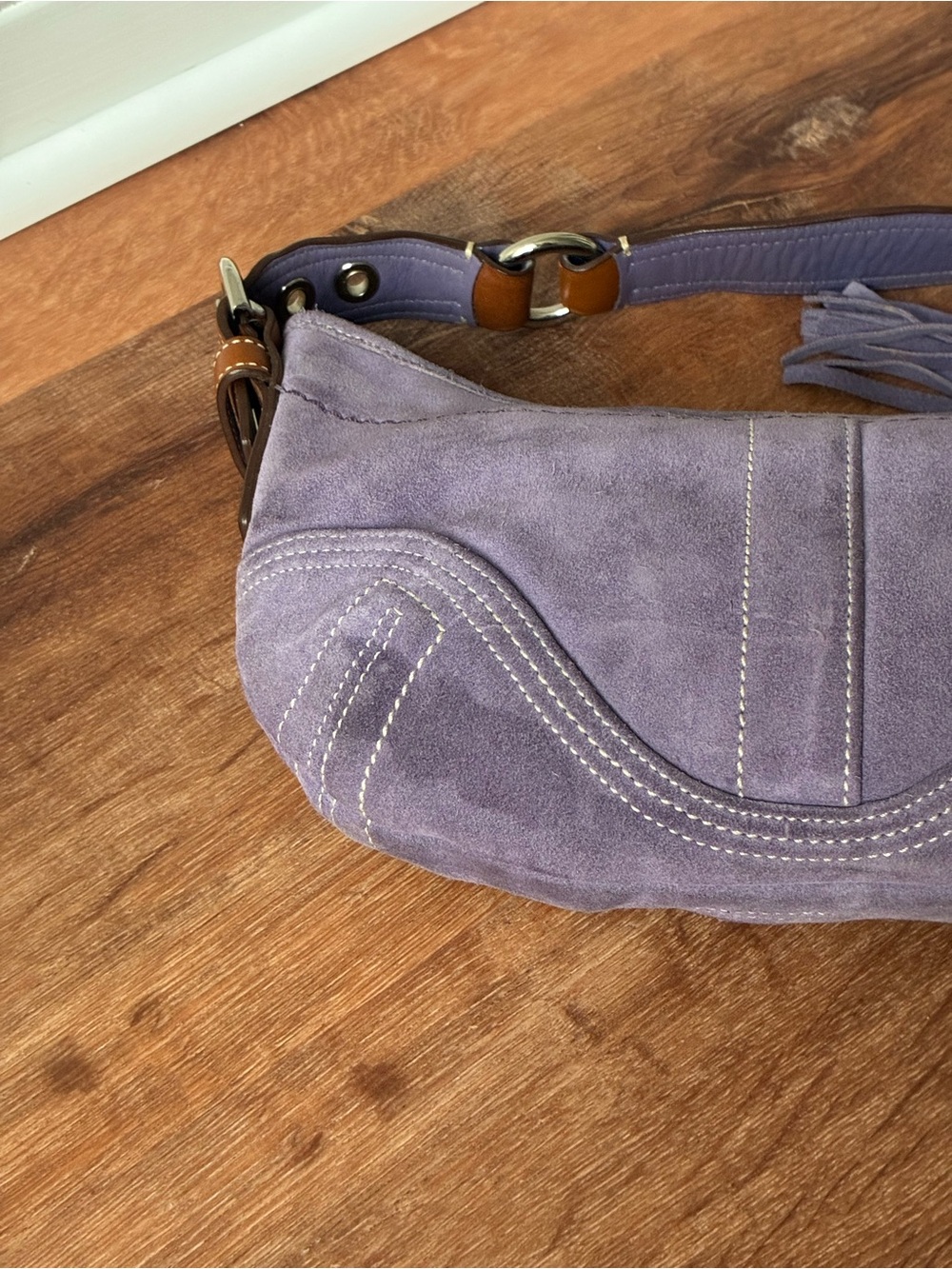 Coach Vintage Y2K Suede Leather Shoulder Bag, Purple, 8A14 - Picture 10 of 15